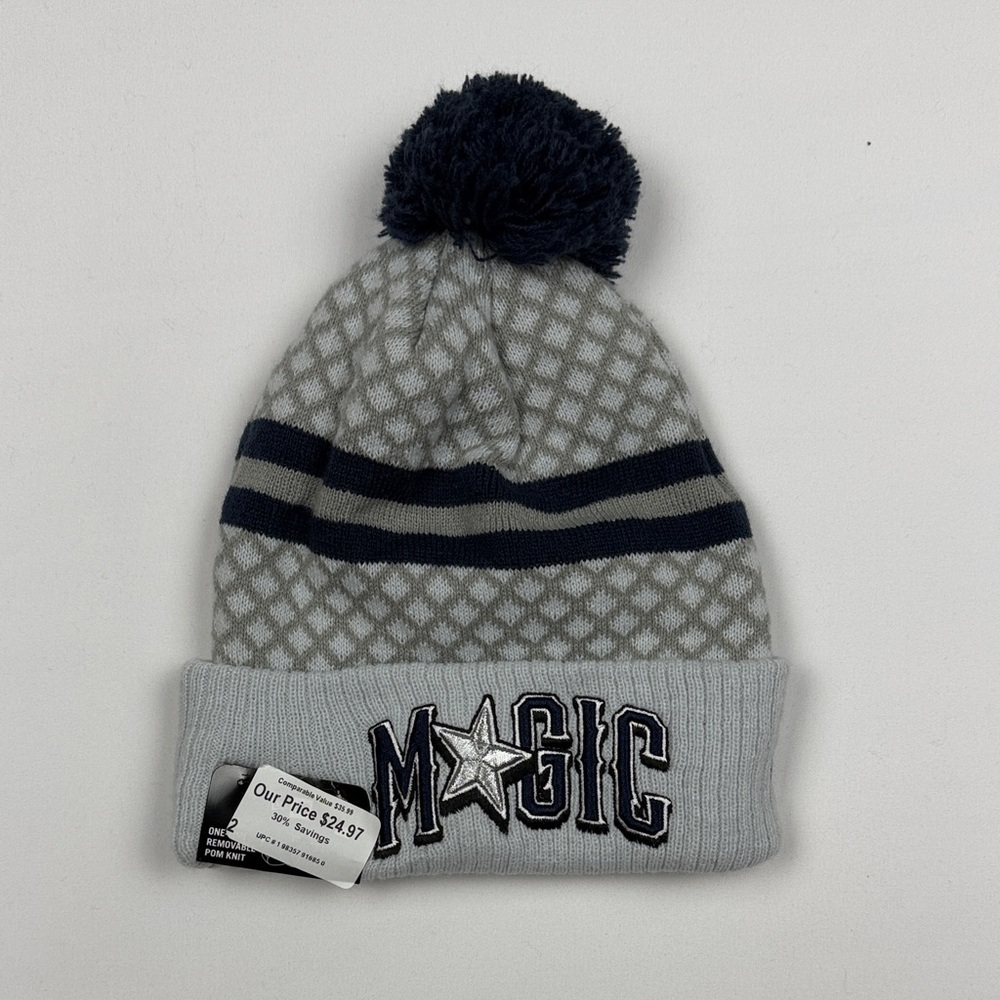 Magic Kids' Gray and Navy Patterned Beanie